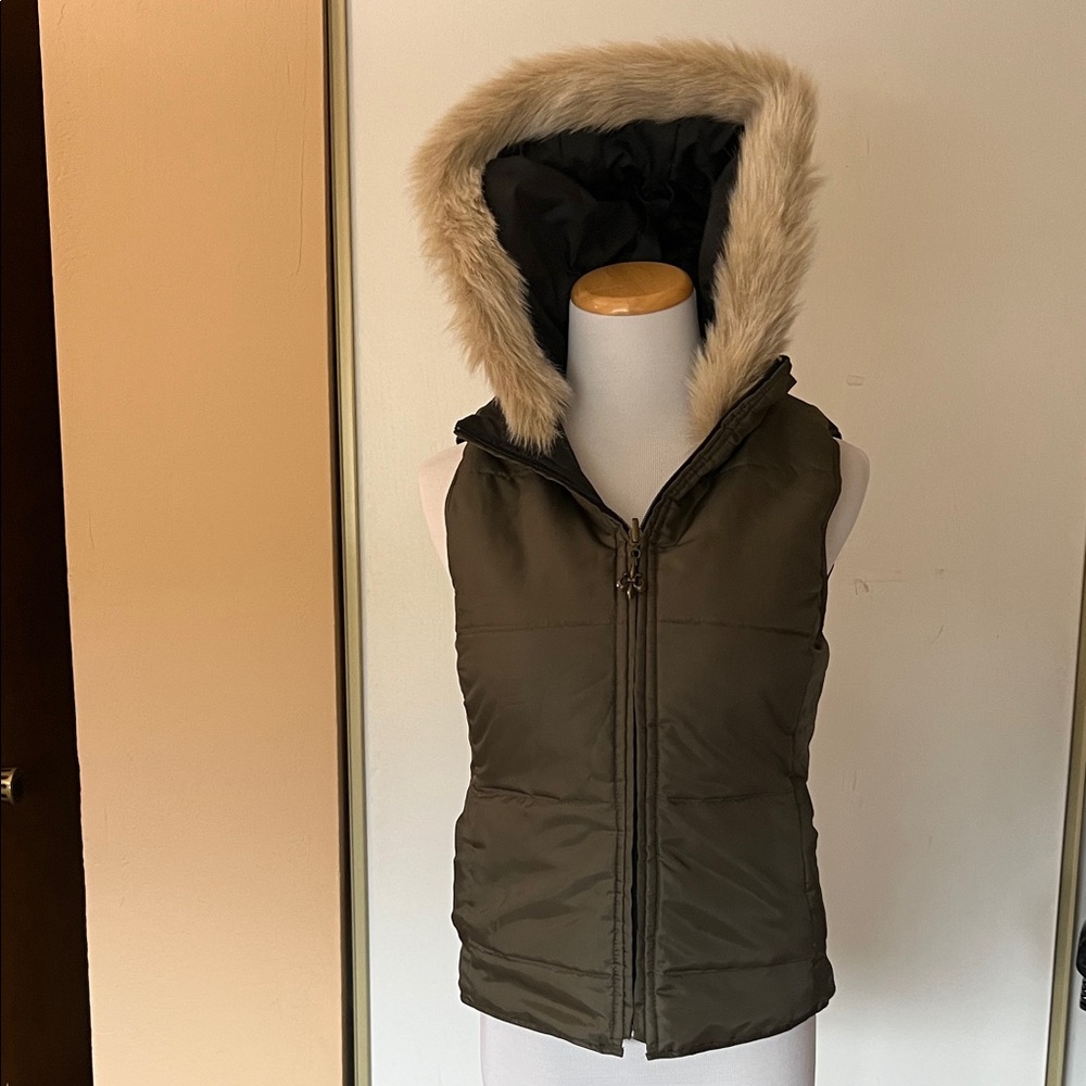 Faux Fur Hooded Puffer Vest